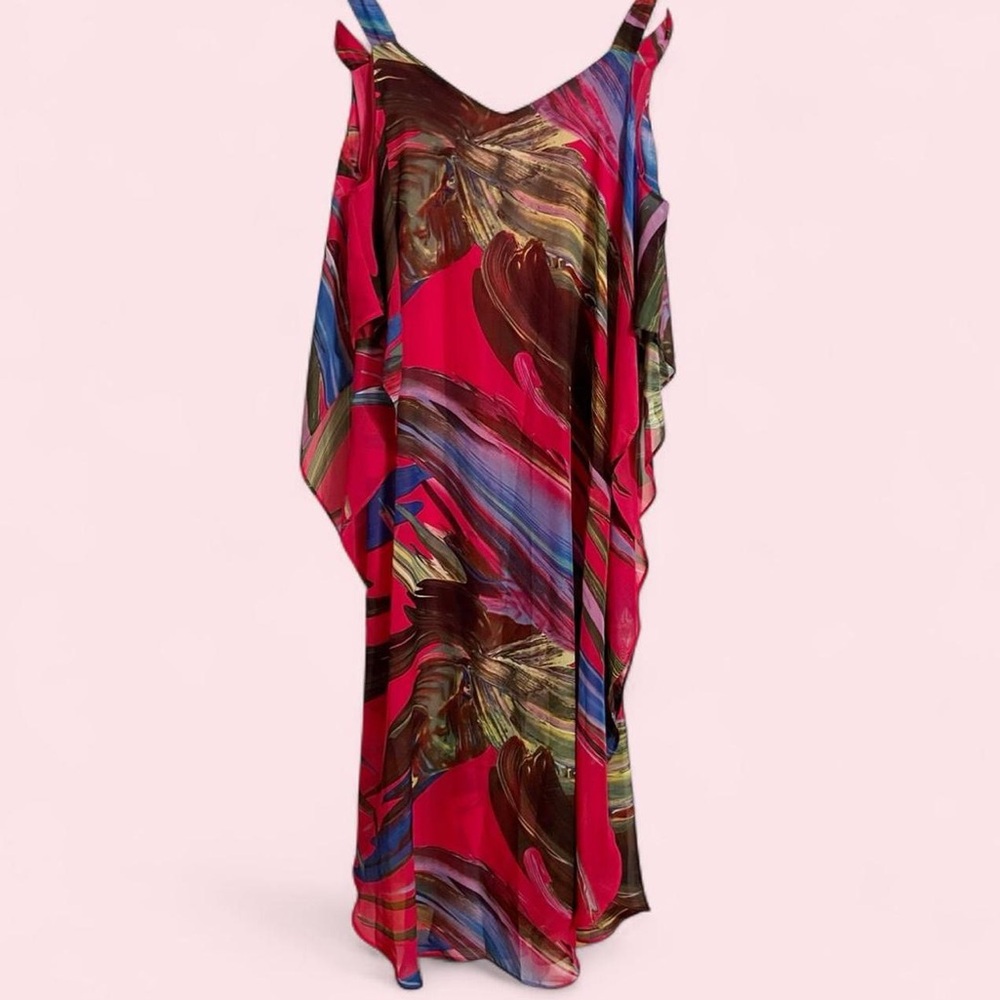 Robbie Bee Asymmetrical Dress in Pink and Blue
